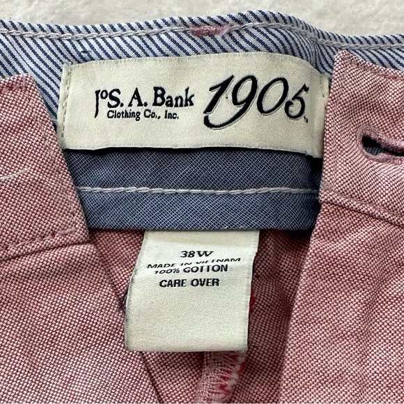 Jos. A. Bank 1905 Men’s Size 38 Oxford Pink Flat Front Shorts Contemporary Style - Picture 11 of 12